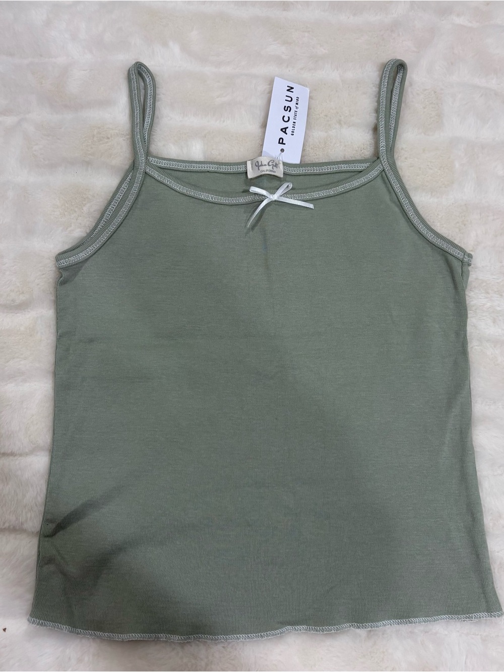 Brandy Melville Olive Green Cami with Bow Accent